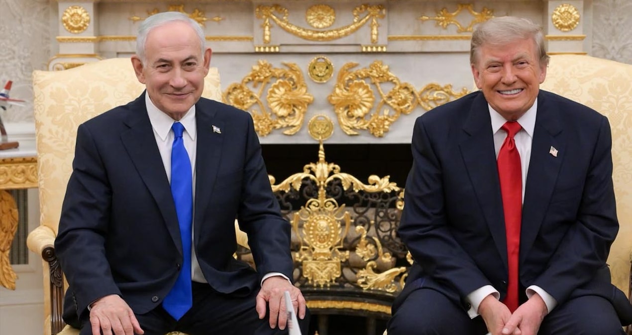 Trump israil basbakani netanyahu ile beyaz sarayda gorustu CXW3Rlnz